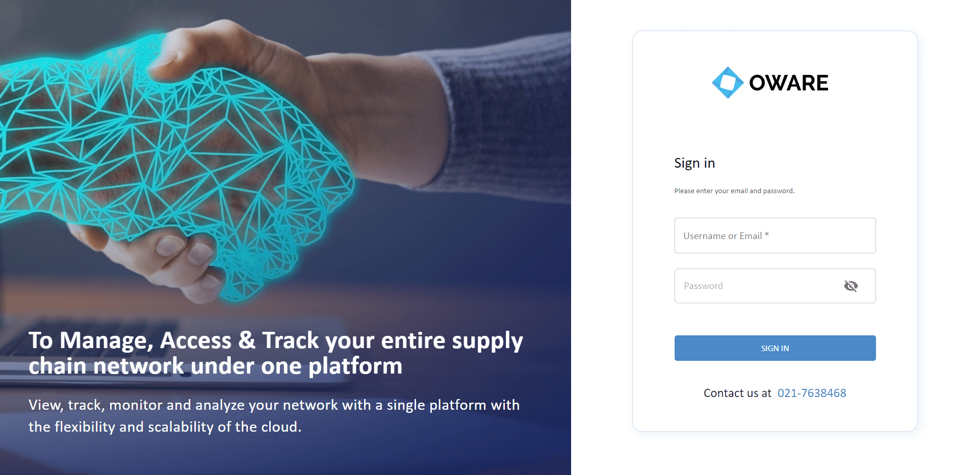 Oware customer portal