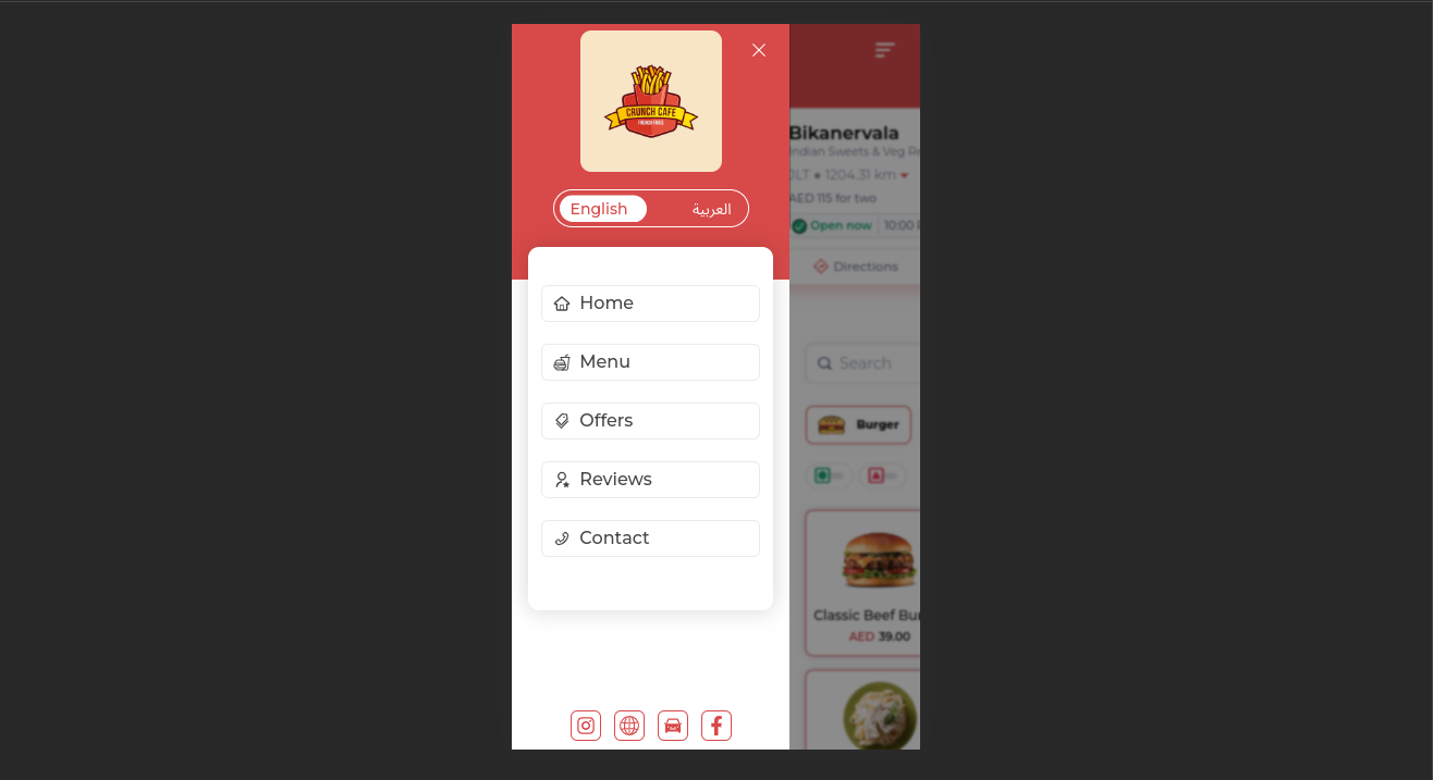 Parlax Menu - App